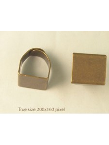 Finger Ring adjust. Square Anti Brass NF