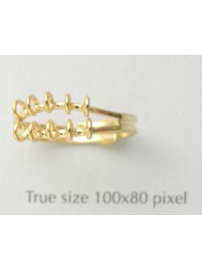 Ring Adjustable 10 rings on top Gold pl.