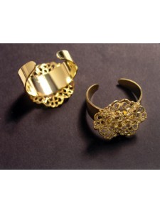 Finger Ring w/ Filigree Top GP N/F