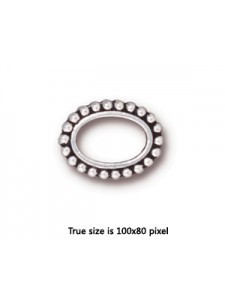 BEAD FRAME 6X9 OVAL Antique Silver