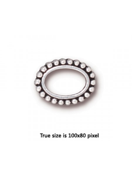 BEAD FRAME 6X9 OVAL Antique Silver