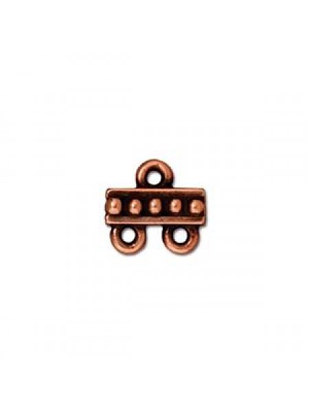 Link  Beaded 2-1  Antique Copper