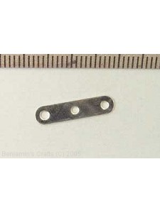 Spacerbar 18mm 3 hole Silver Plated