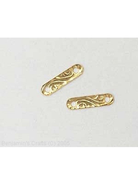 Spacerbar 12mm 2 hole Gold Plated
