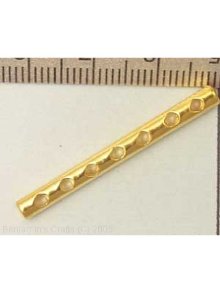 Spacer Bar Round 7-hole Gold Plated NF