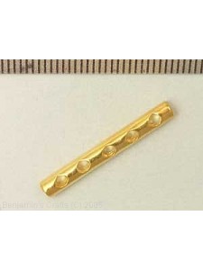 Spacer Bar Round 5-hole Gold Plated NF