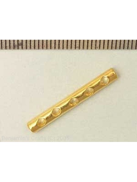 Spacer Bar Round 5-hole Gold Plated NF