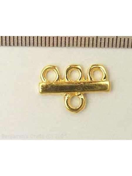 End Spacer Bar 3 Hole Gold Plated NF
