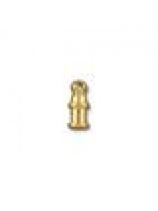 Cord End Brass Pagoda 2mm ID Bright Gold