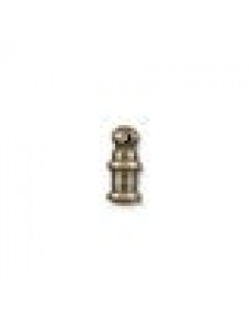 Cord End Brass Pagoda 2mm ID Old Bronze