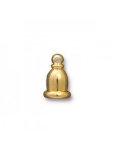 Cord End  Brass. Taj 4mm ID Gold