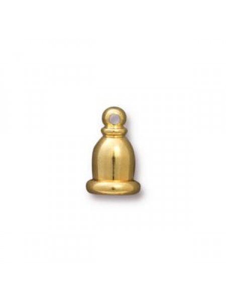 Cord End  Brass. Taj 4mm ID Gold