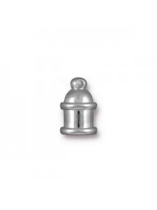 Cord End Brass Pagoda 4mm ID Br Rhodium