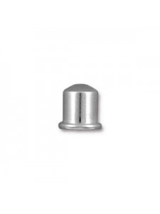 Cord End Brass Cupola ID 6mm Rhodium