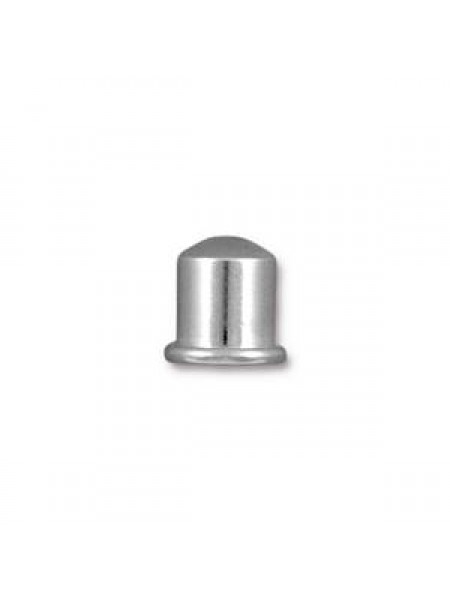 Cord End Brass Cupola ID 6mm Rhodium