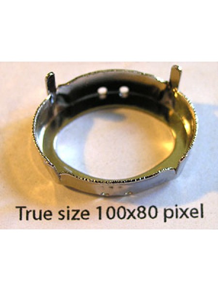 Setting for 4120 25x18mm OB 4 hole Rhod