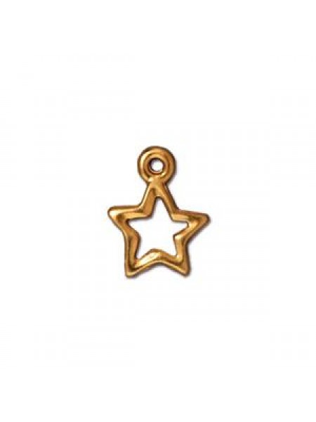 Open Star  Bright Gold plated