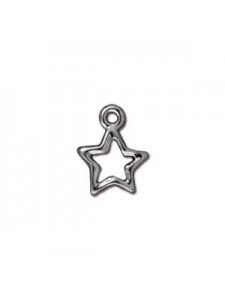 Open Star  Bright Rhodium plated