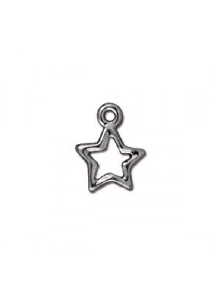 Open Star  Bright Rhodium plated