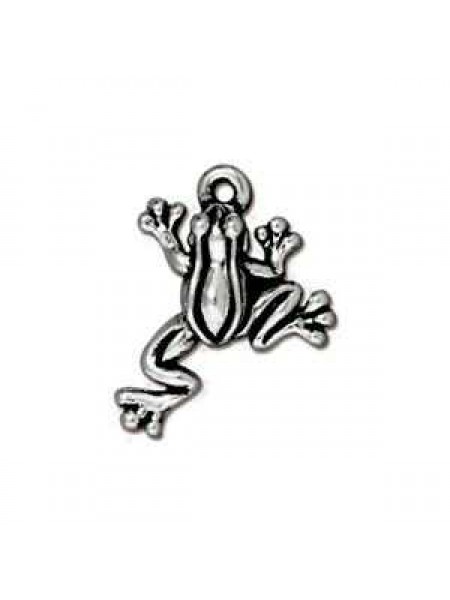 Drop Leap Frog Antique Silver