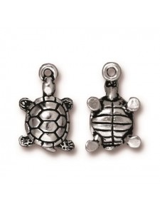 Drop Turtle Antique Silver