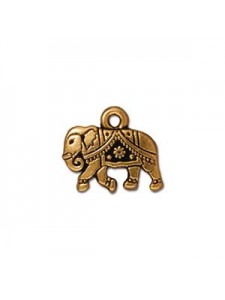 Drop Gita Elephant 13x15mm  Antique Gold