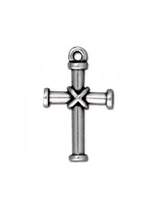 Wrapped Cross 25x14mm  Antique Silver