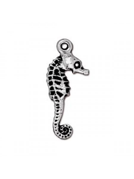 Drop Seahorse 24x10x3mm Antique Silver