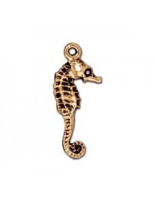 Drop Seahorse 24x10x3mm Antique Gold