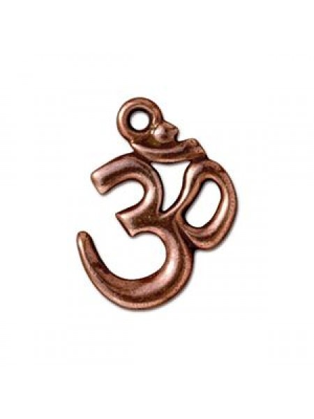 Ohm Charm 22x2mm Antique Copper