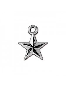 Nautical Star Charm Antique Silver