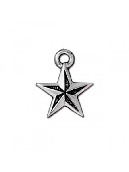 Nautical Star Charm Antique Silver