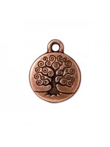 Drop  Tree of Life 15mm  Antique Copper