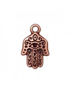 Drop Hamsa Hand 20x13mm Antique Copper