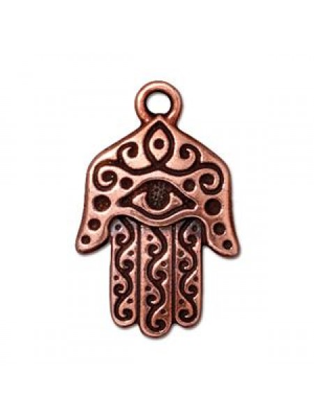 Drop  HAMSA Pendant  26mm Antique Copper