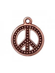 DROP  BEADED PEACE  Antique Copper