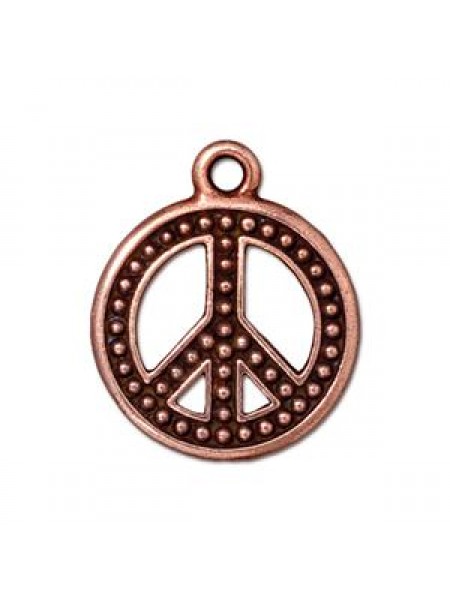 DROP  BEADED PEACE  Antique Copper