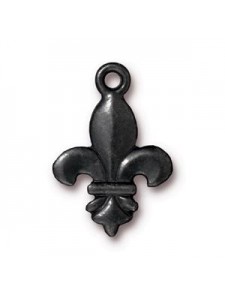 Drop Fleur 24x17x4mm Black Plated