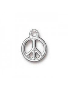 Drop Small Peace 12 x 15.5mm Rhodium