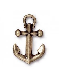 Drop Anchor Pendant  Oxidised Brass