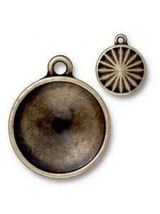 Drop Rivoli 18mm Faceted Oxidised Brass