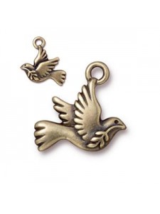Charm Peace Dove 20x15mm Old Bronze