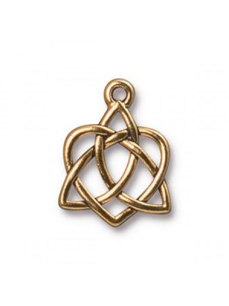 Drop Small Celtic Open Heart Anti Gold