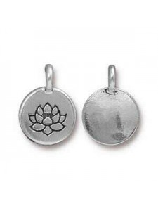 Charm Lotus 16.6x11.6mm  Anti Silver