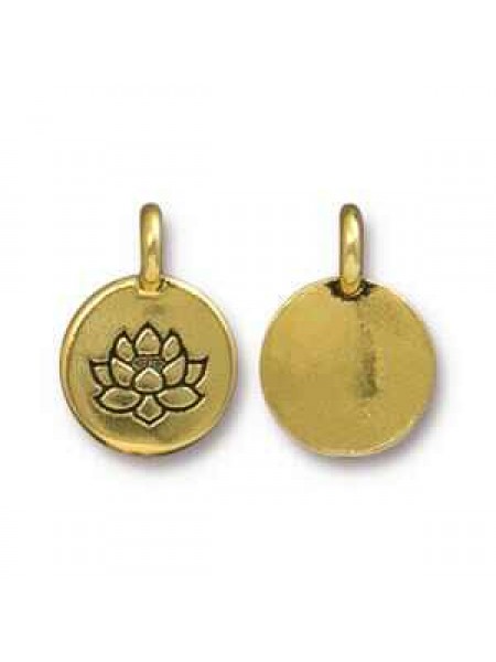 Charm Lotus 16.6x11.6mm  Antique Gold