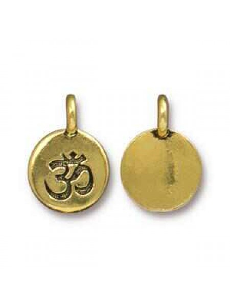 Charm Om 16.6x11.6mm Antique Gold