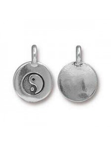 Charm Yin Yang 16.6x11.6mm Anti Silver