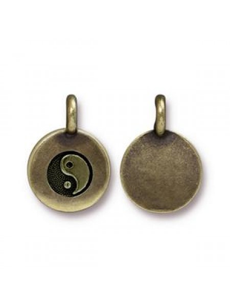 Charm Yin Yang 16.6x11.6mm  Anti Bronze