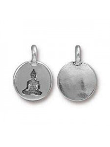 Charm Buddha 16.6x11.6mm Anti Silver