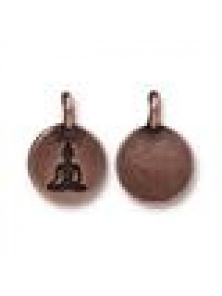 Charm Buddha 16.6x11.6mm Oxy Copper